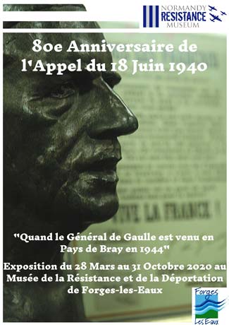 exposition sur le géneral de Gaulle à FORGES LES EAUX passage pays de Bray octobre 1944 photographies documents exclusif dédicace du général conservée en Mairie de Forges Résistance souvenir mémoire